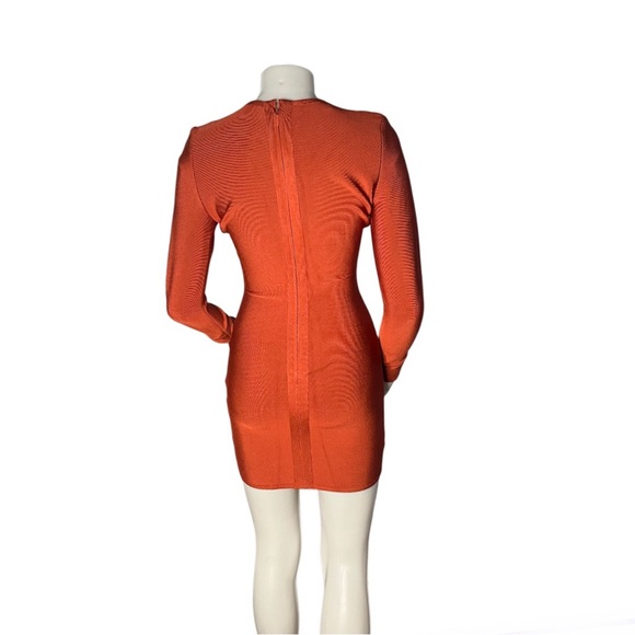 HOUSE OF CB London Bandage Dress Bodycon Mini Lace Up Plunge Neckline Size Small - Picture 5 of 11